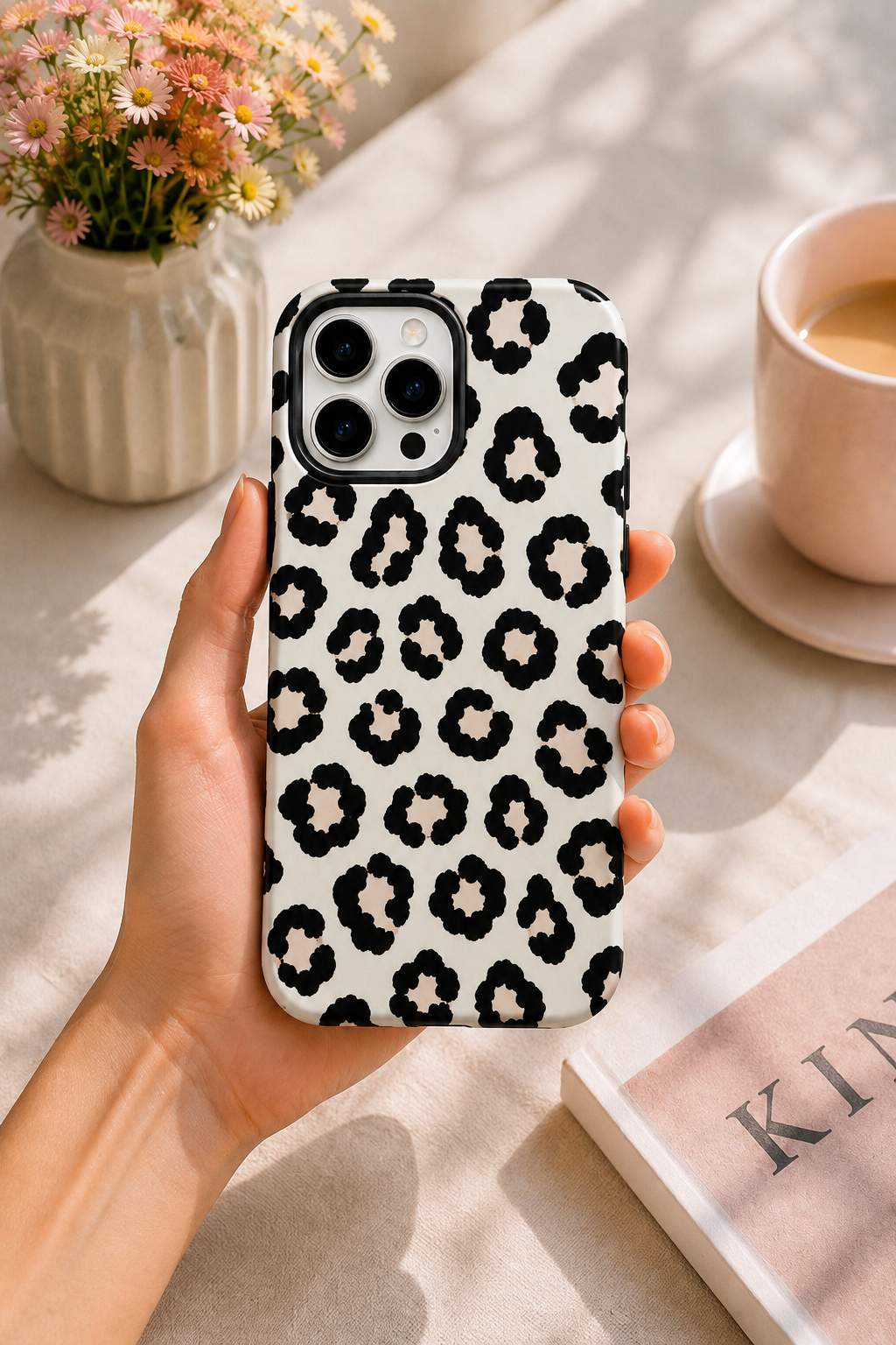Black & White Leopard Telefon Kılıfı 🐆