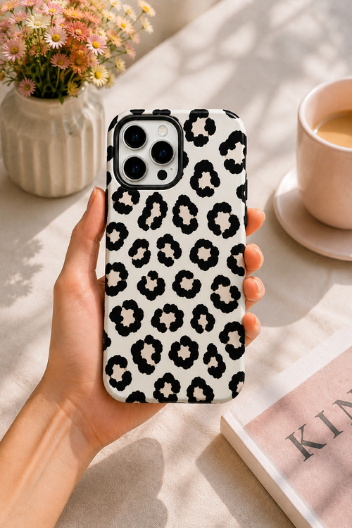 Black & White Leopard Telefon Kılıfı 🐆