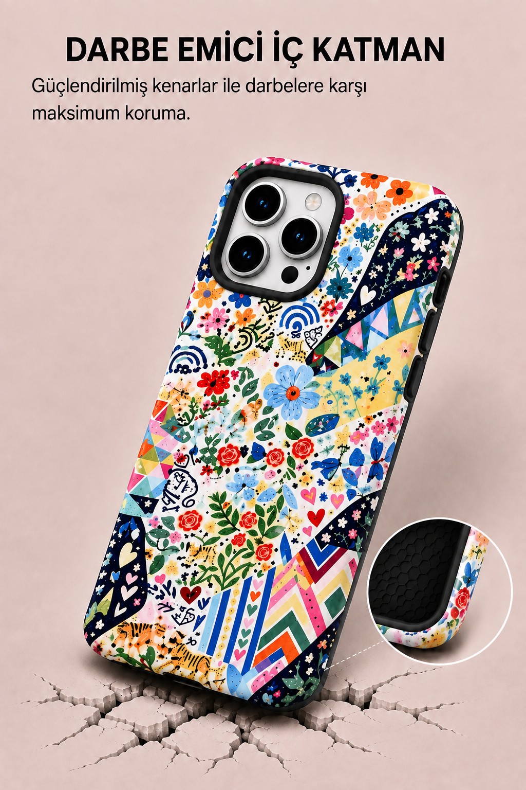 Floral Patchwork Telefon Kılıfı 🌷