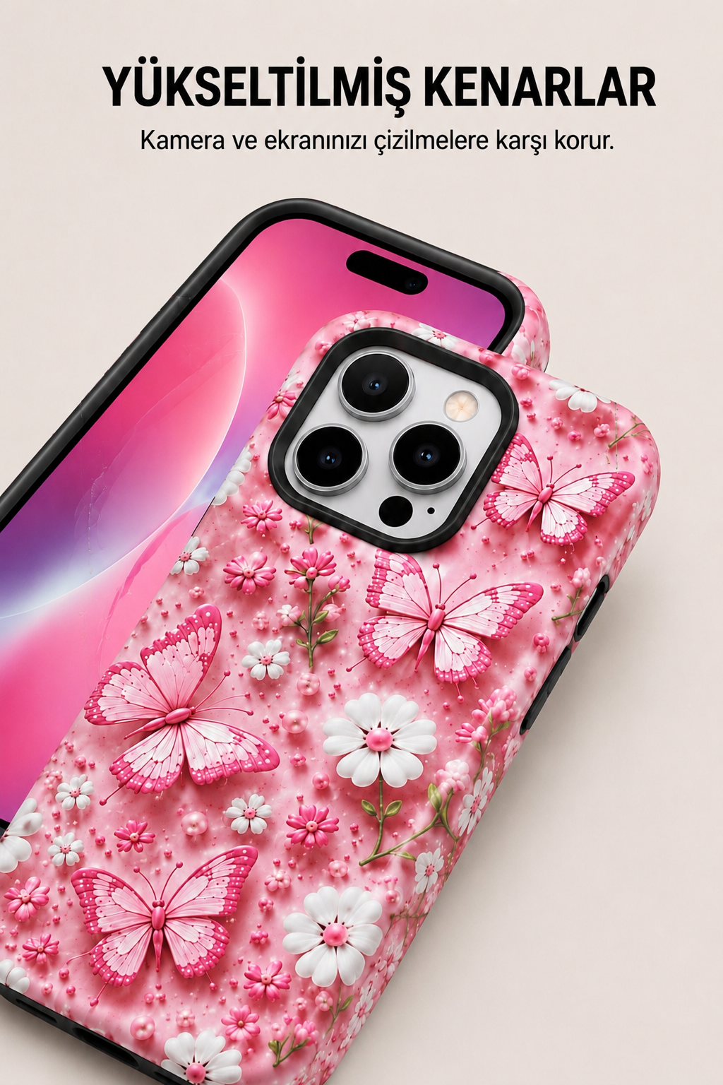 Pink Butterfly Telefon Kılıfı 🦋