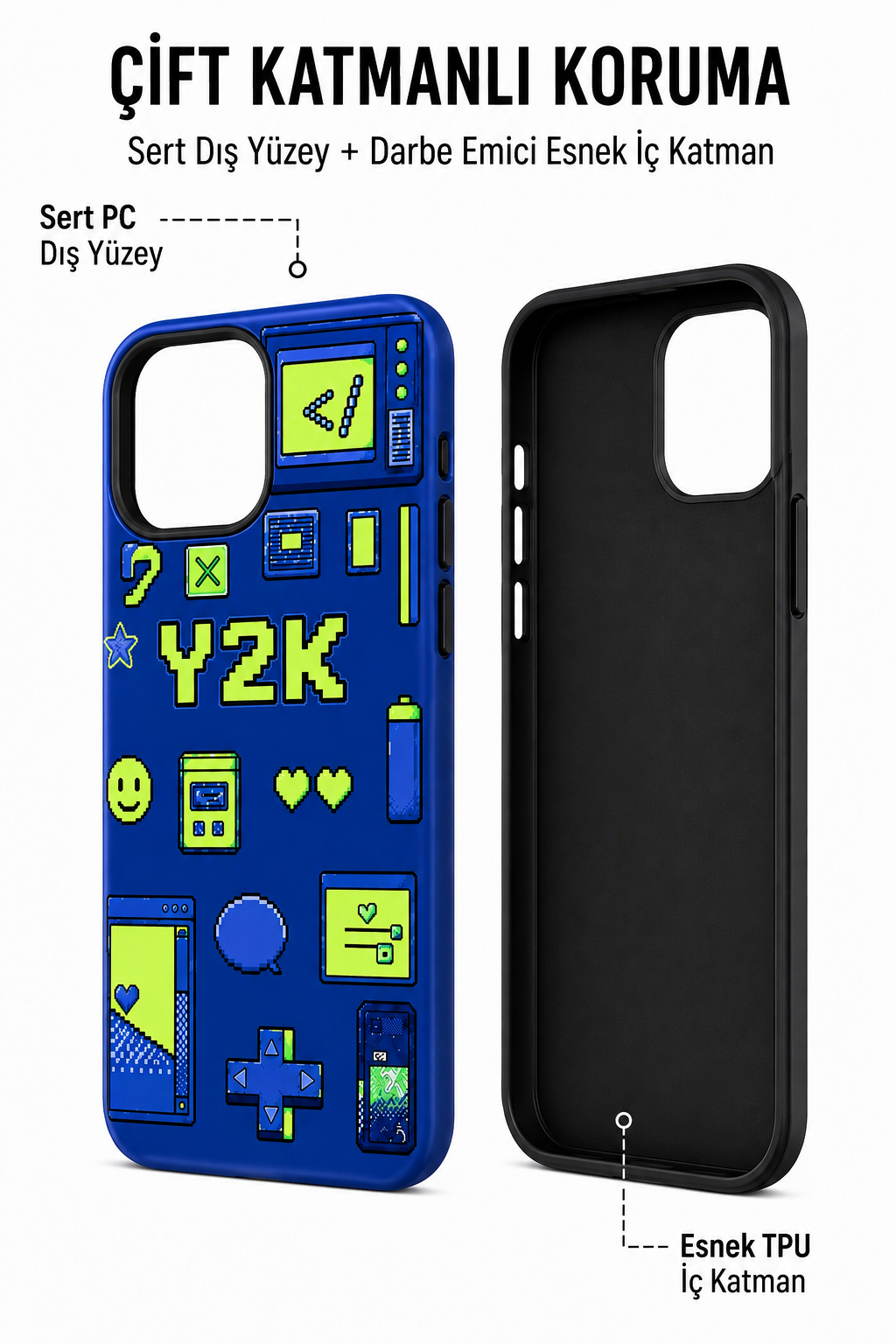Y2K Pixel Dreams Telefon Kılıfı 💙