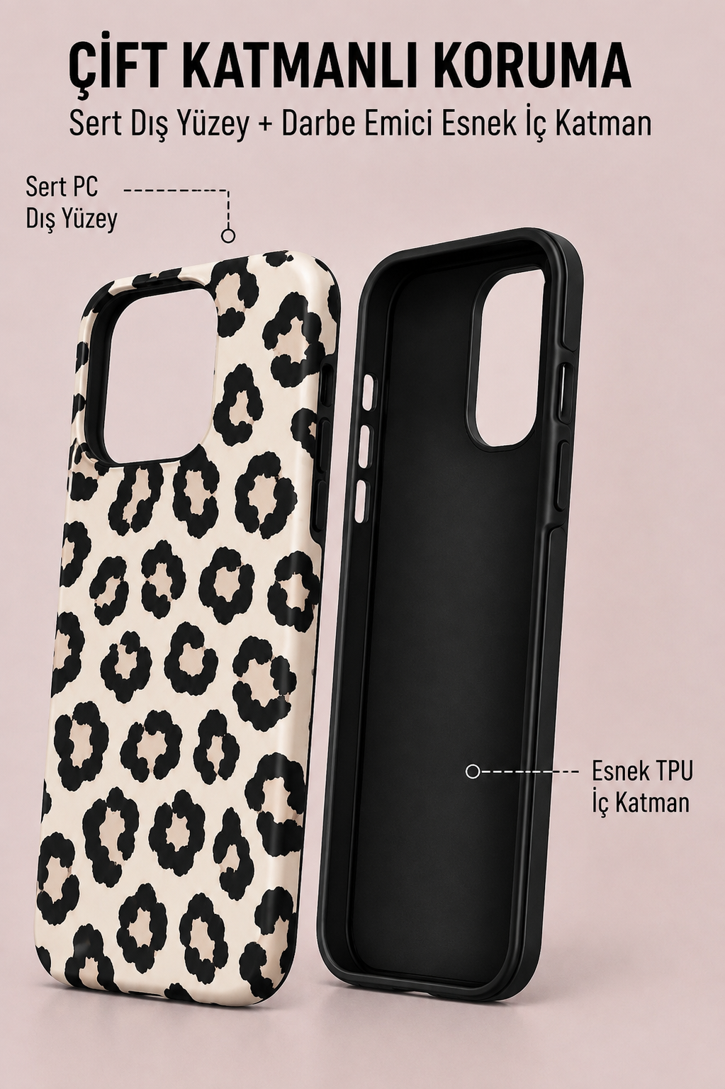 Black & White Leopard Telefon Kılıfı 🐆