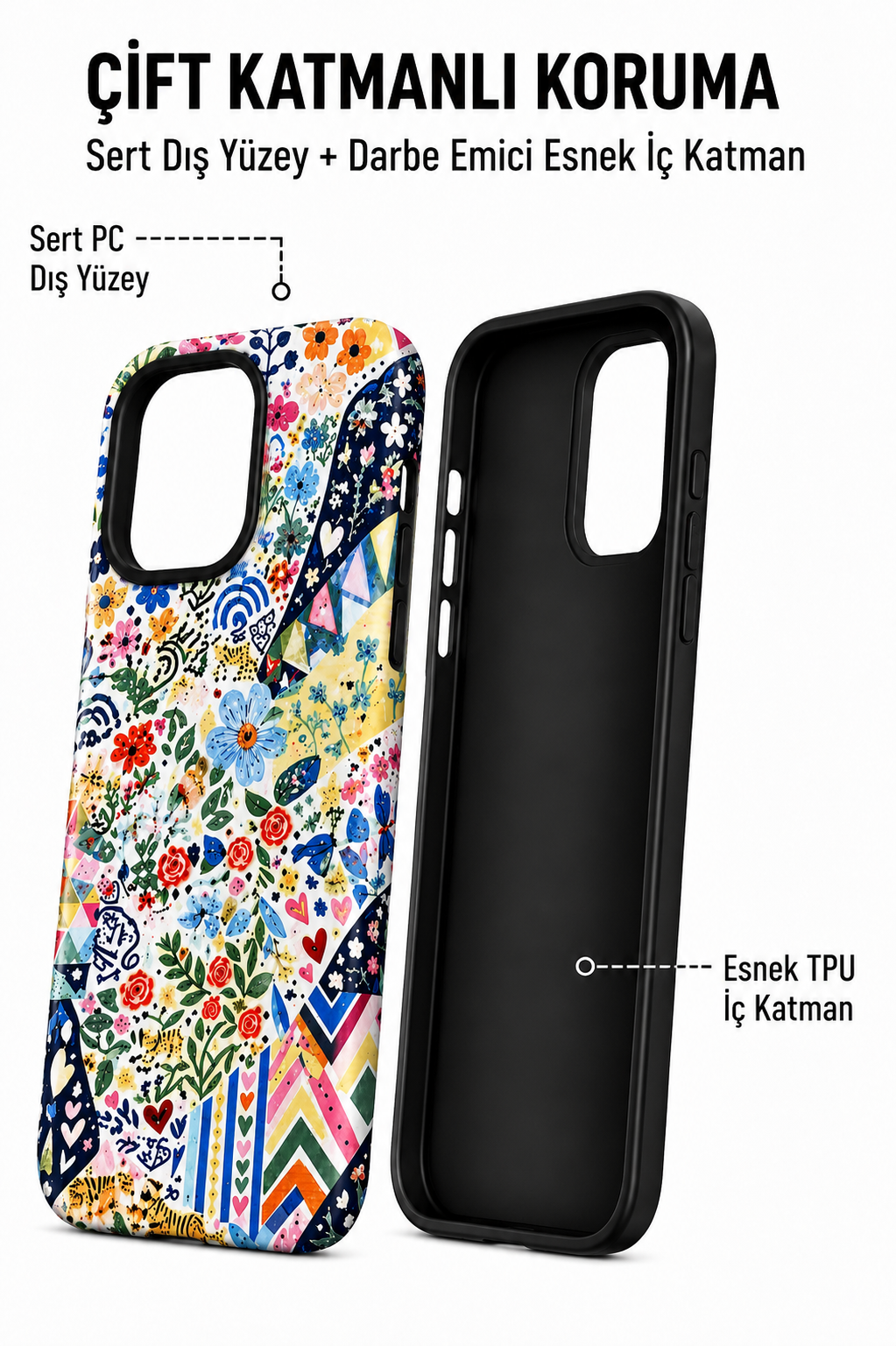 Floral Patchwork Telefon Kılıfı 🌷