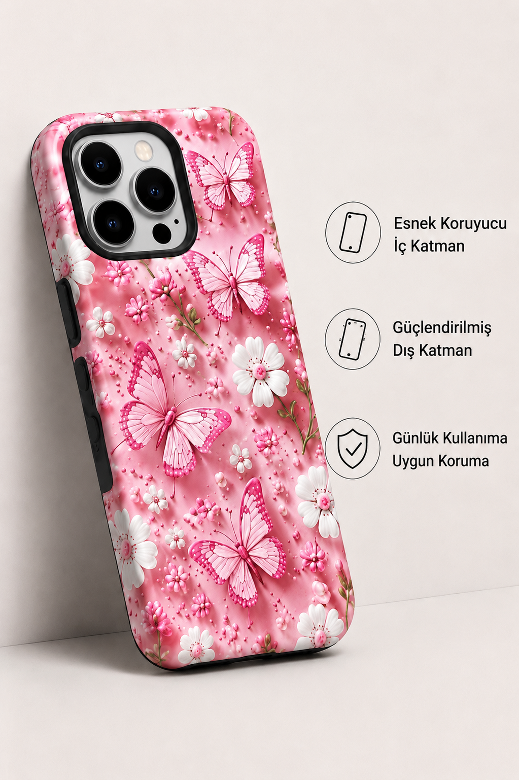 Pink Butterfly Telefon Kılıfı 🦋