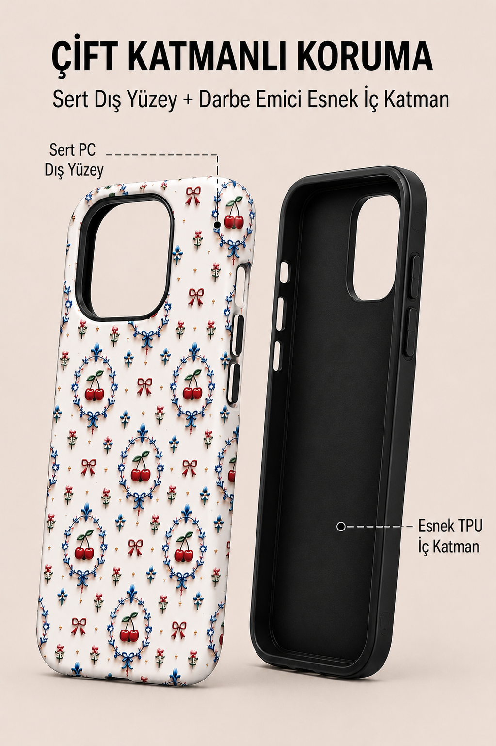 Cherry Porcelain Telefon Kılıfı 🍒