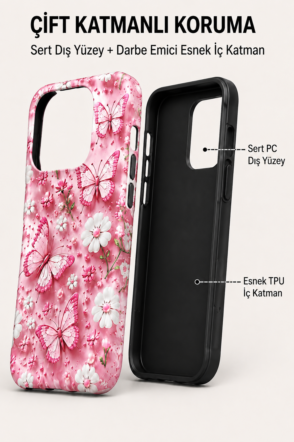 Pink Butterfly Telefon Kılıfı 🦋
