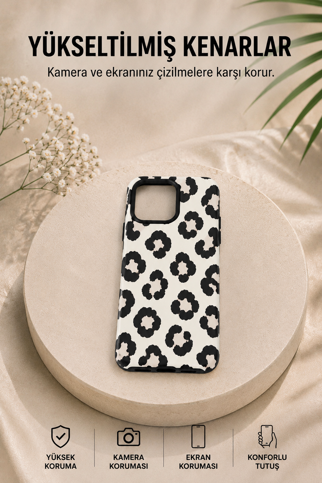 Black & White Leopard Telefon Kılıfı 🐆
