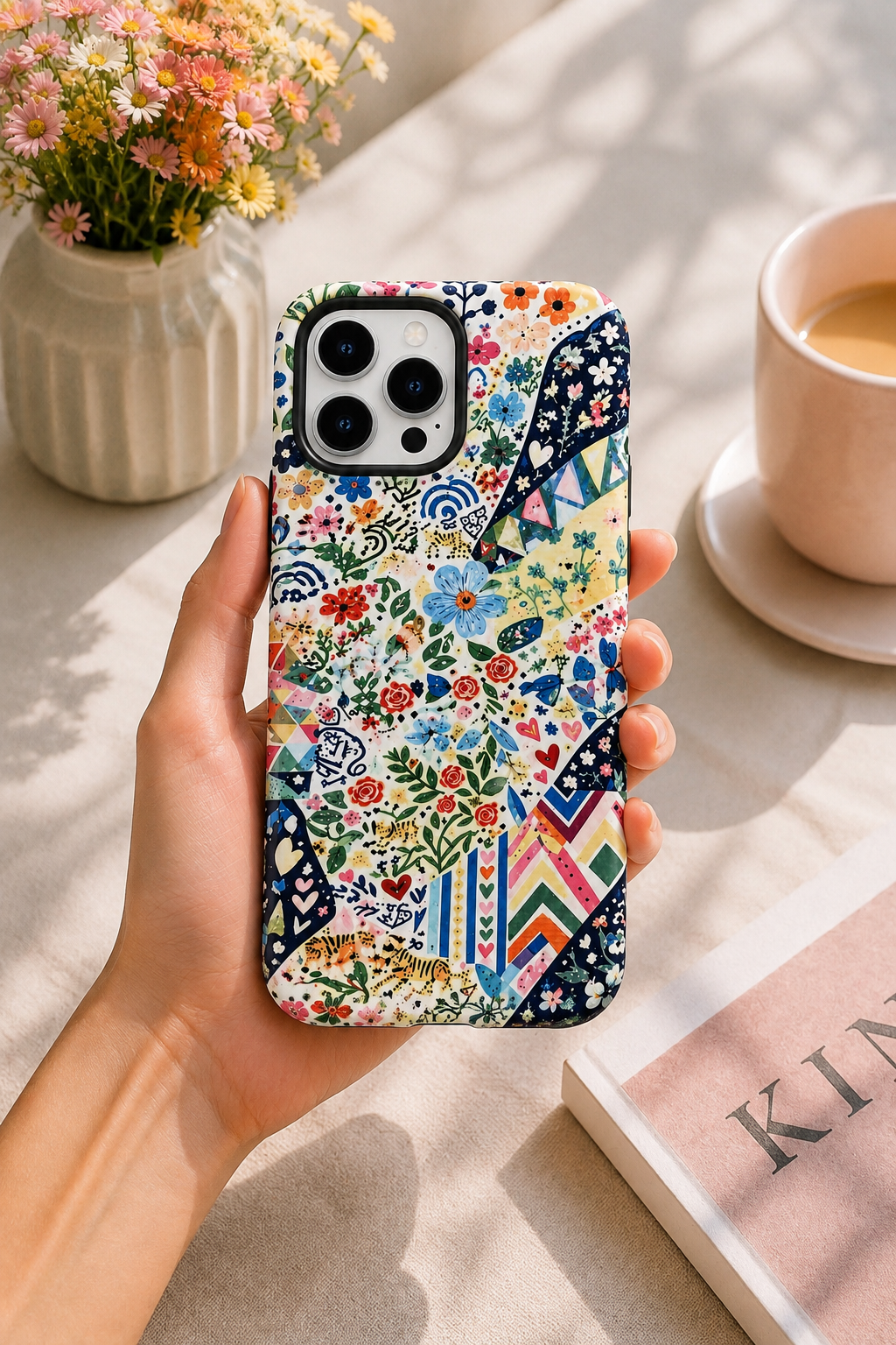 Floral Patchwork Telefon Kılıfı 🌷