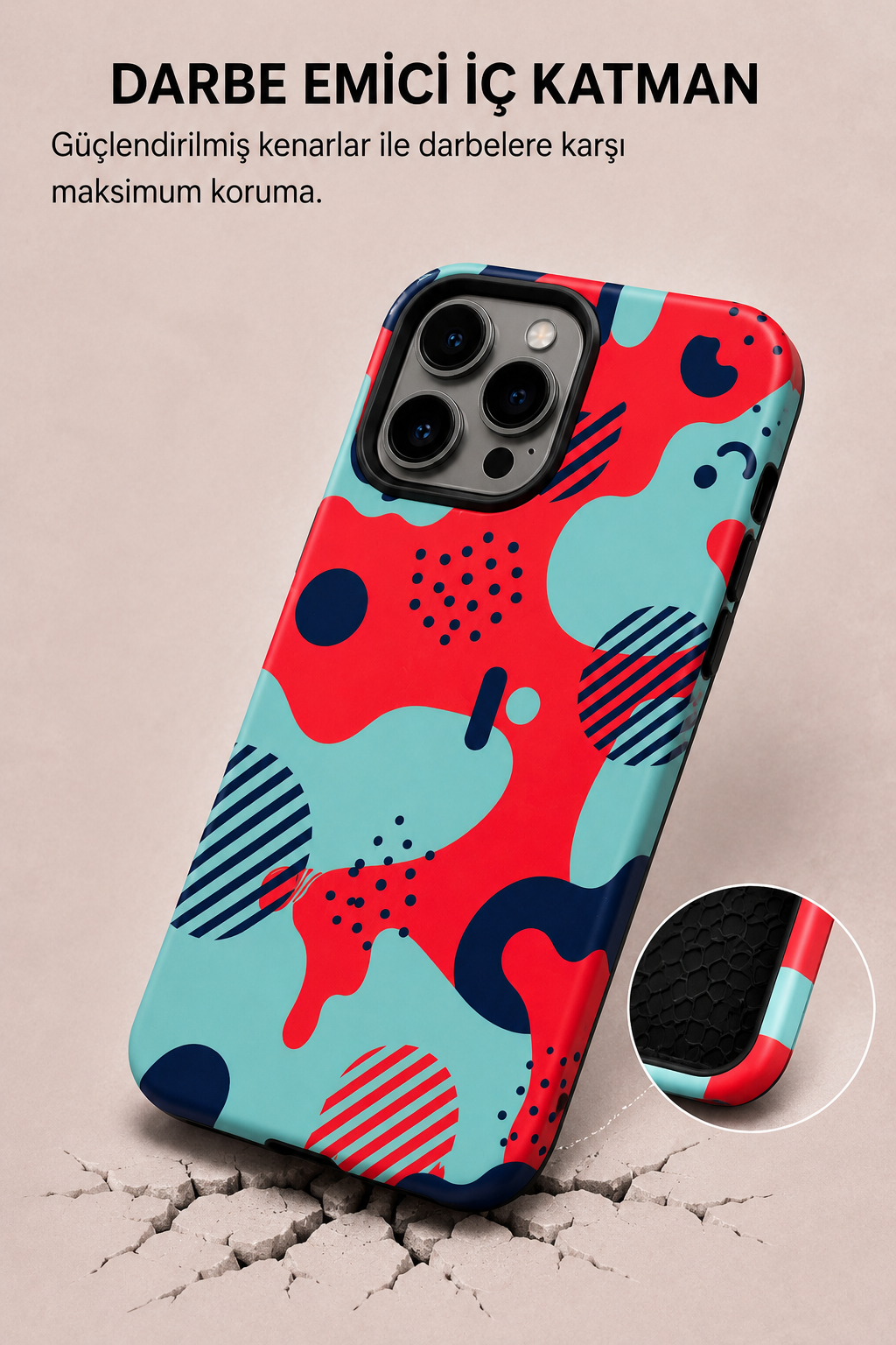Abstract Pop Telefon Kılıfı 🔴🩵