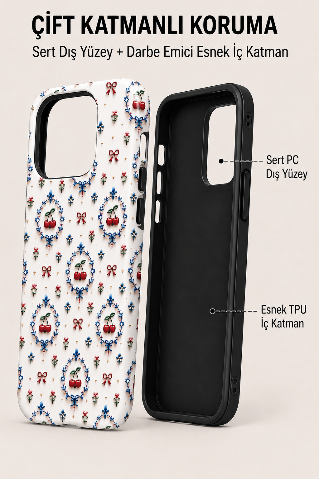 Cherry Porcelain Telefon Kılıfı 🍒