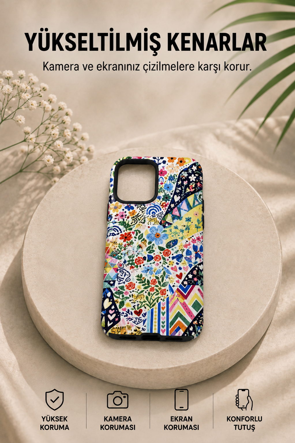 Floral Patchwork Telefon Kılıfı 🌷