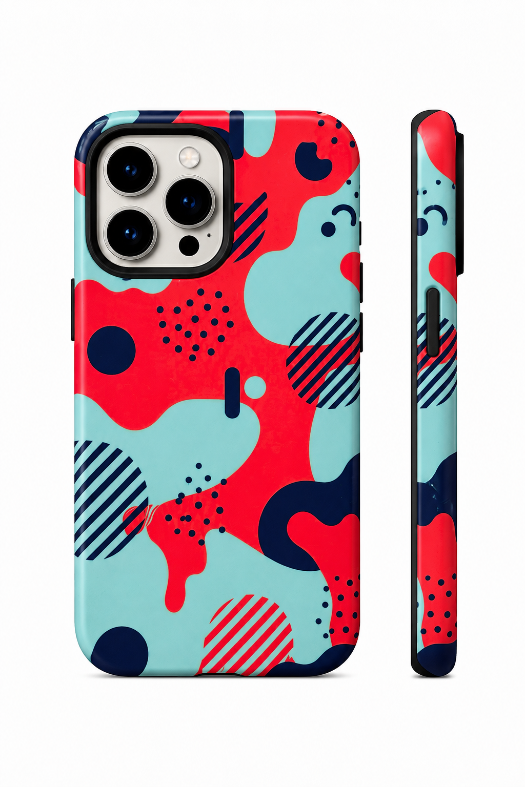 Abstract Pop Telefon Kılıfı 🔴🩵