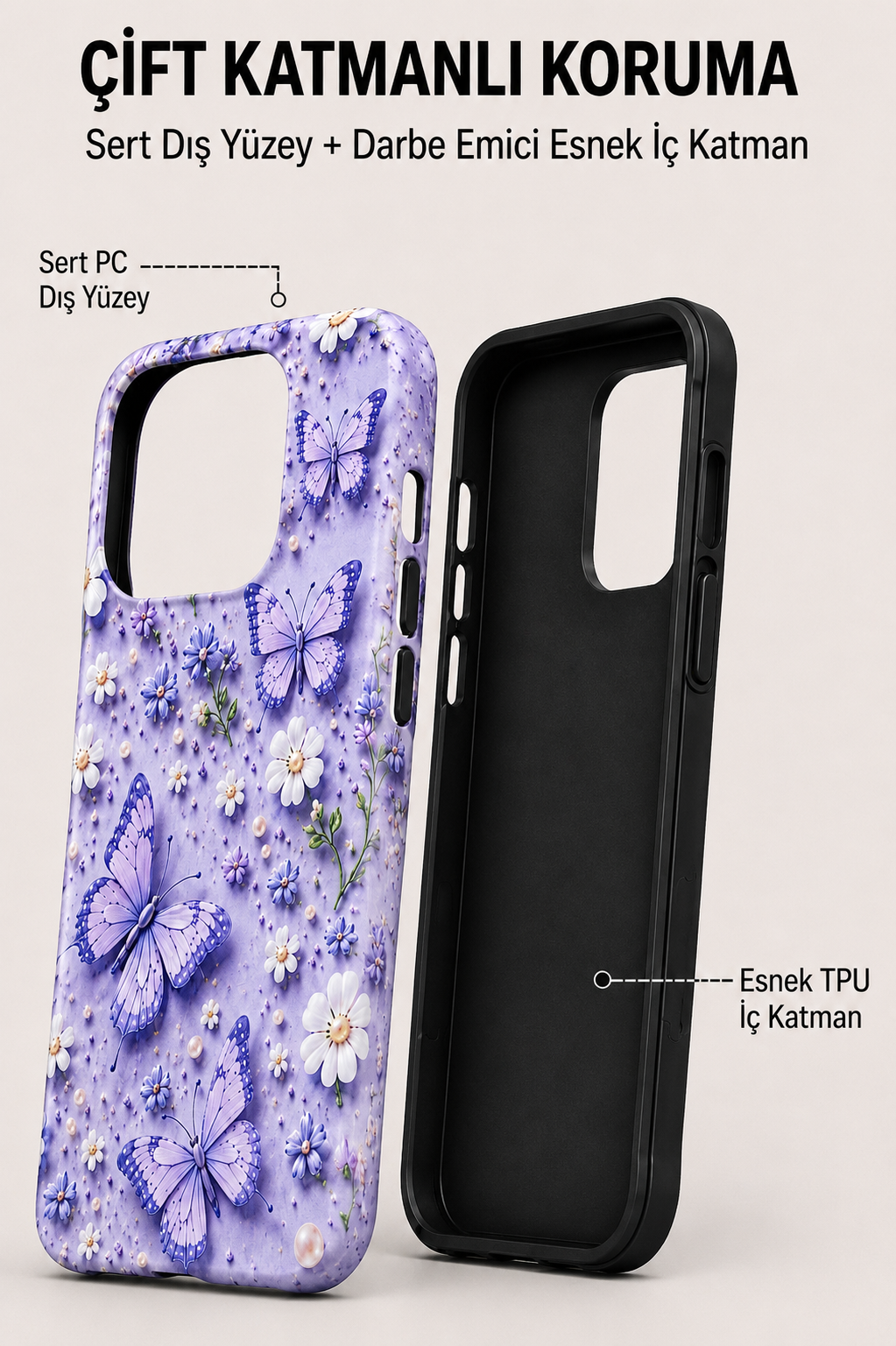 Purple Butterfly Telefon Kılıfı 🦋