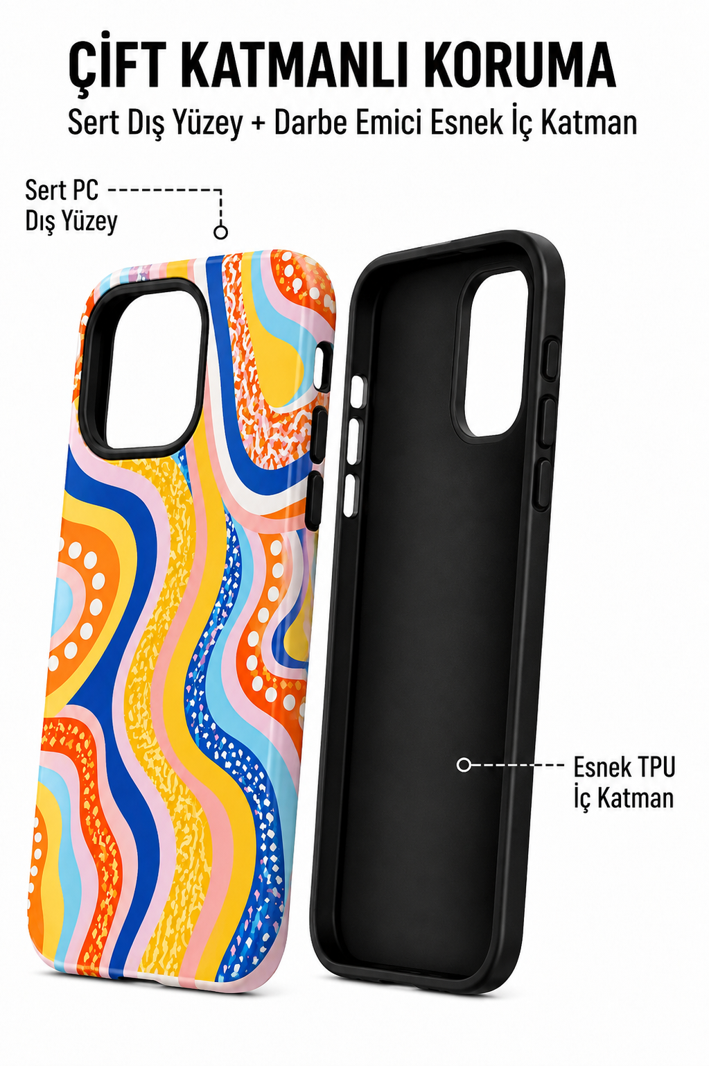 Colorful Waves Telefon Kılıfı 🌈