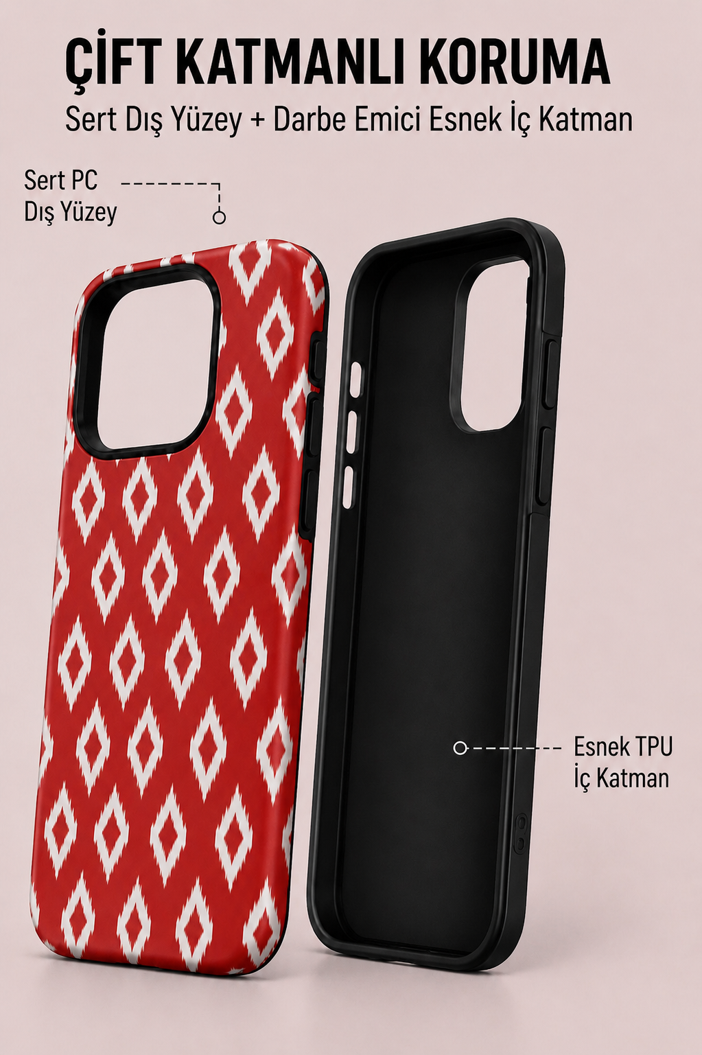 Red Ikat Telefon Kılıfı ❤️