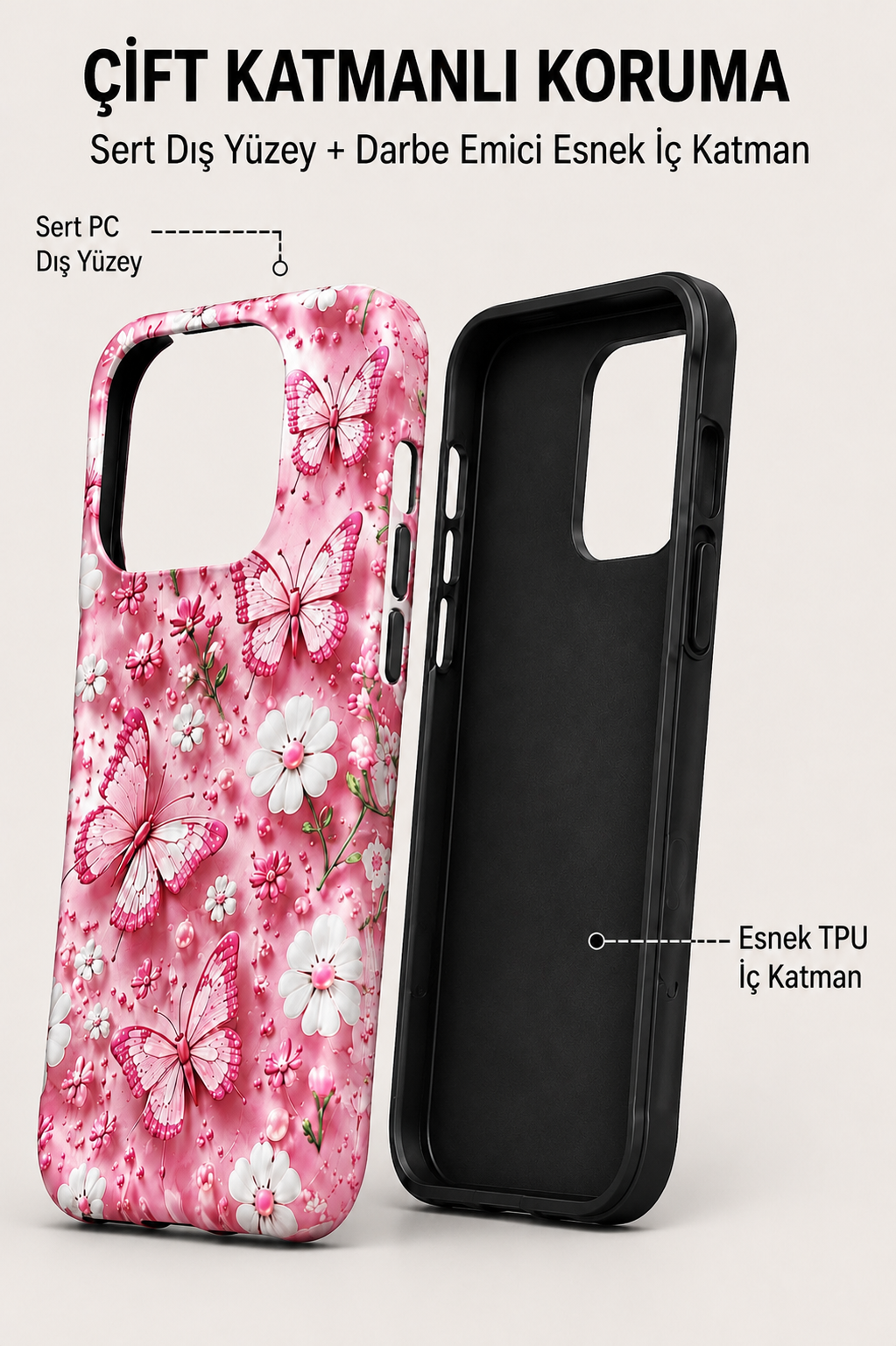 Pink Butterfly Telefon Kılıfı 🦋