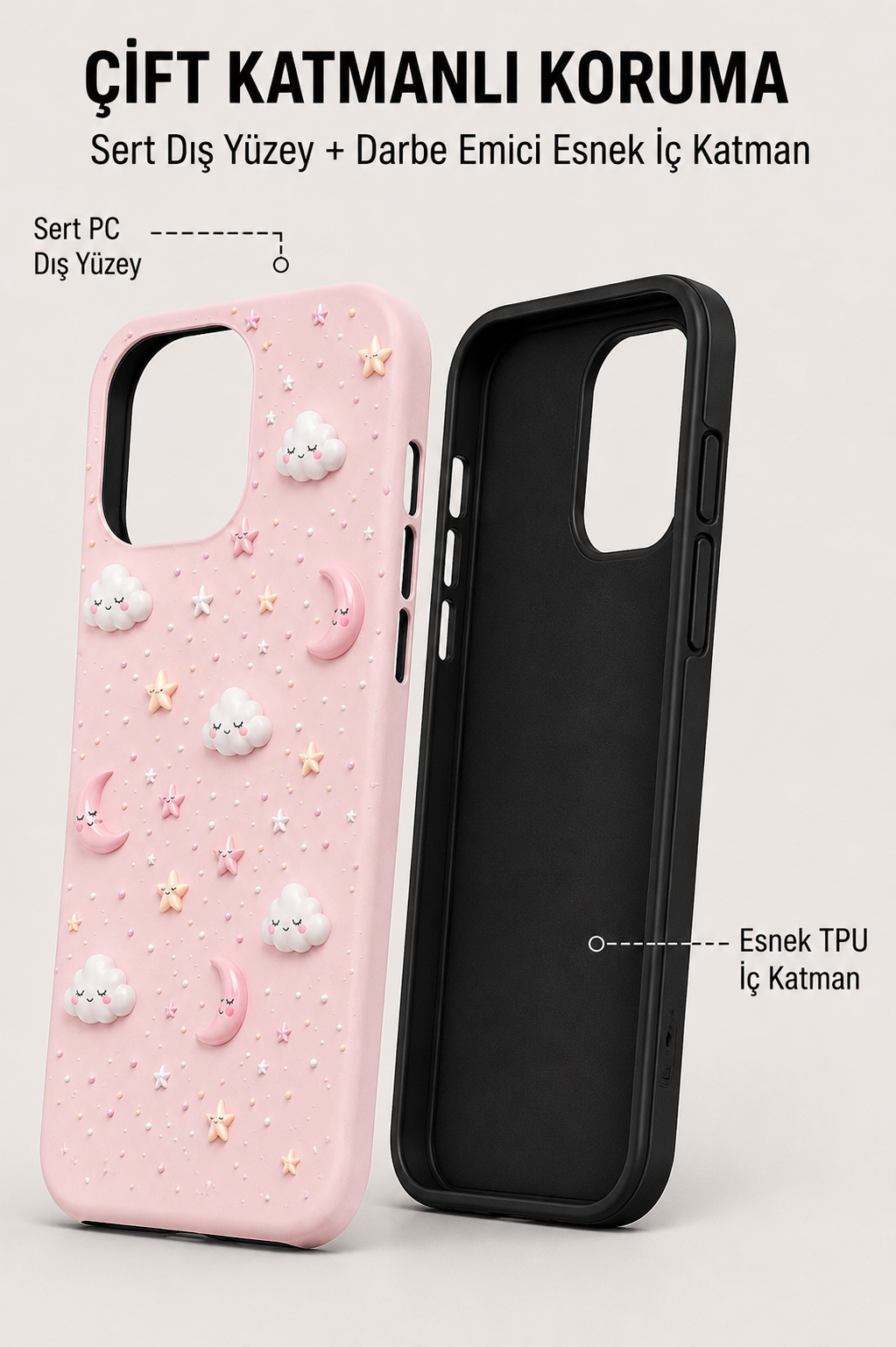 Pink Moon Telefon Kılıfı ☁️🌸