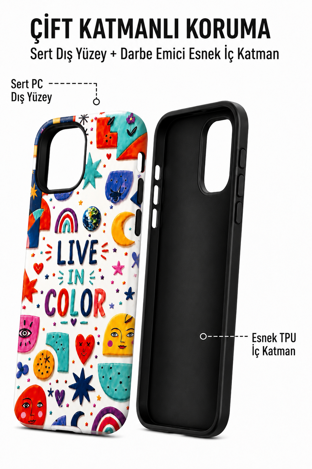Live in Color Telefon Kılıfı 🎨